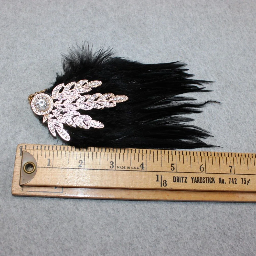 Feather Hair Clip 1920‘s Inspired Cocktail Tea Party Flapper Mardi Gras Cosplay